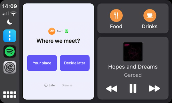 CarPlay hands-free messaging with Drifo smart replies